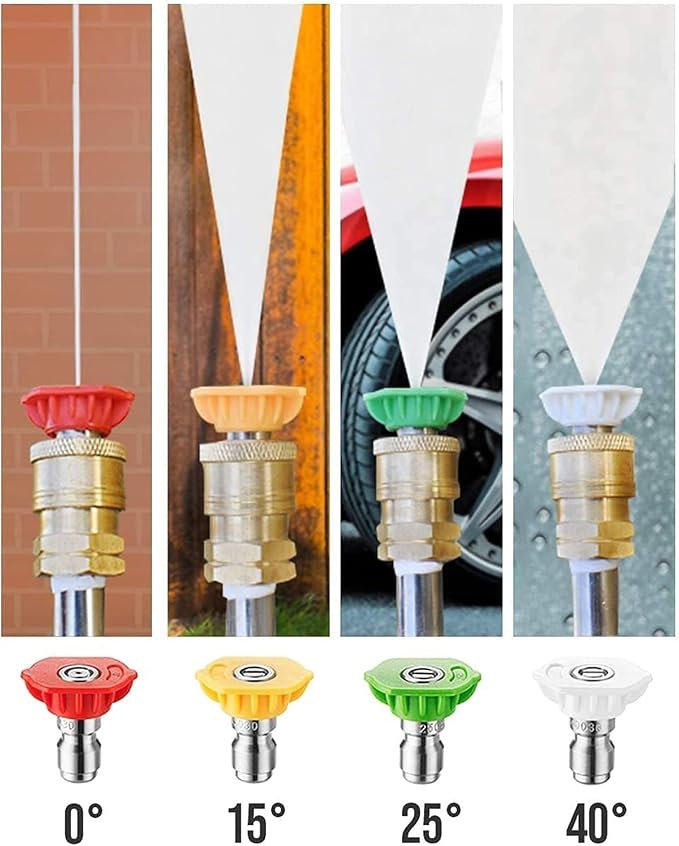 Professional Washer Cleaner 1/4'' Quick Connector, Best for Cleaning Homes High Pressure Washer Spray Nozzle Tips