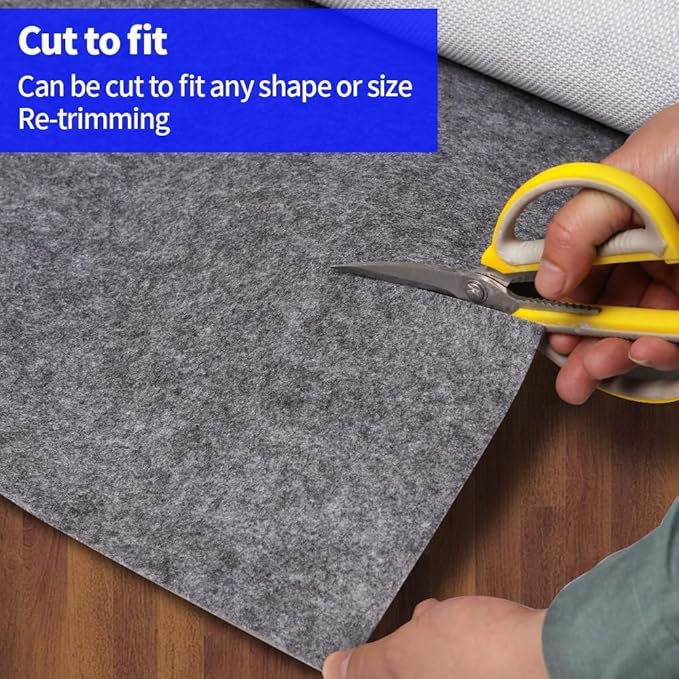 100% Waterproof Non-Slip Rug Pad 4x6 for Large Area Rugs Durable Felt Floor Protection pad for All Floors, Suitable for Cutting. Rug Pads Keep Rugs in Place and Provide Cushioning