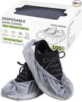 100Pcs(50 Pairs) Non-Woven Shoe Covers Disposable Non Slip for Indoors, Breathable | Durable | Boot Covers, Fits Up to Size 13 US Men (Gray)