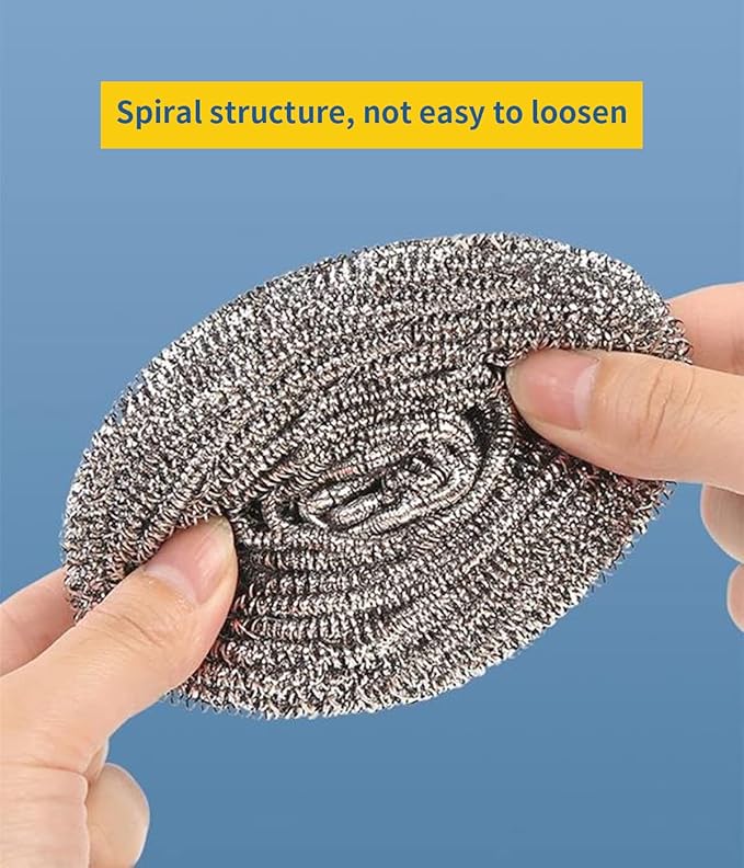 Steel Wool Scrubber - Steel Wool for Cleaning Dish Pots Pans Grills Stainless Steel Scrubber for Kitchen Sinks Cleaning Steel Wool Pads Metal Scrubber (24)