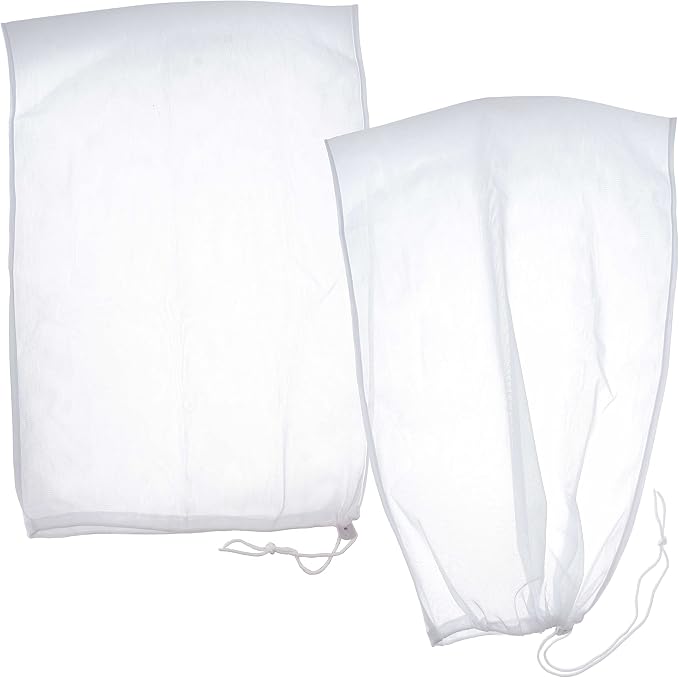 U.S. Pool Supply Fine Mesh Filter Bags for Leaf Vacuum Pool Cleaners, 2 Pack - Large 16" x 20" Replacement Net Bags, Locking Cord, Holds Leaves, Debris - Universal Fit, Leaf Terminator, Eater, Gulper