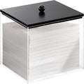 Puricon Acrylic Disposable Facial Towels Holder, Clear Storage Bin with Wood Lid Compatible with Clean Skin Club Towel (NOT Included), Face Towelettes Container for Bathroom Counter -Black