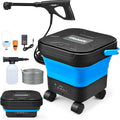 Portable Car Washer Cordless with 3.4-Gallon Tank, 6-in-1 Nozzle, 7 Adjustable Settings, Max 1200 PSI, for Outdoor Home Cleaning, Pet Showers, Patio& Garenden Irritating and Camping