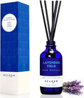 Xcleen Reed Diffuser Set, Lavender Field Oil Diffuser with Sticks, Long-Lasting Home Fragrance Reed Diffusers for Bathroom Shelf Office Decor, Luxury Air Fresheners 3.7 oz(110ml)