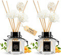 TonJin Reed Diffuser Set of 2, 1.7 fl oz Long-Lasting Air Freshener for Bathroom, Living Room & Bedroom | Natural Non-Toxic Essential Oil with 6 Scent Sticks, Hotel Collection Inspired Home Scent