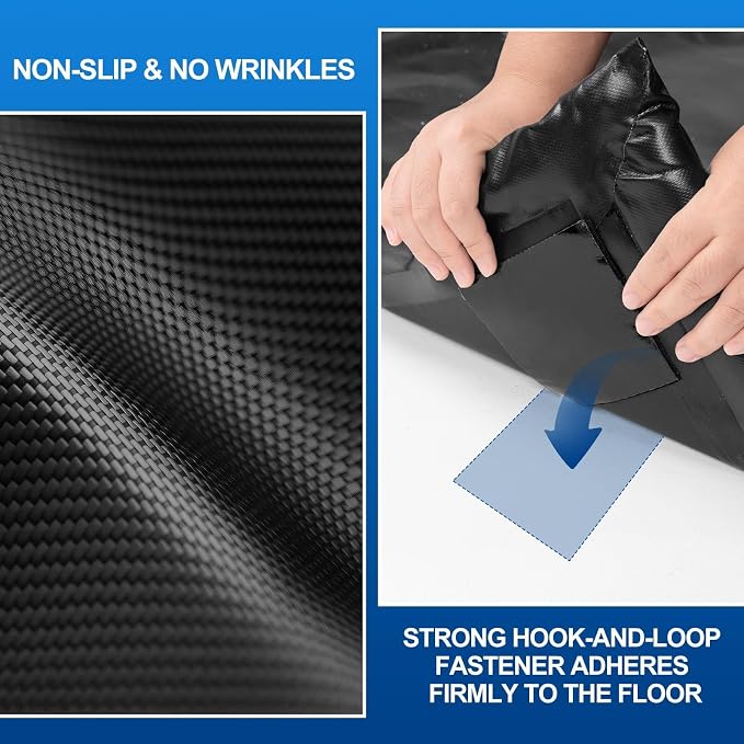 Garage Floor Mat(7'9"x18'), PVC Containment Mat with Rubber Wiper | Non-Slip, with a Rubber Wiper and Stay Put Corners, Waterproof Protection from Snow, Rain and Mud for Cars, SUV, Trucks