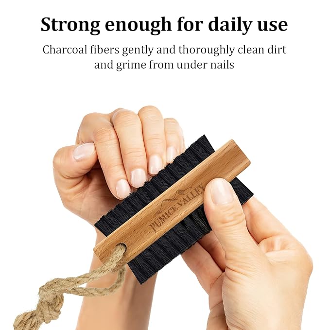 Wooden Cleaning Finger Nail Scrub Brush for Polishing Fingernails Toenails | Double-Sided Nail Brushes for Cleaning Fingernails - Nail Brush for Manicure & Pedicure Under Nail Cleaning (Beechwood)