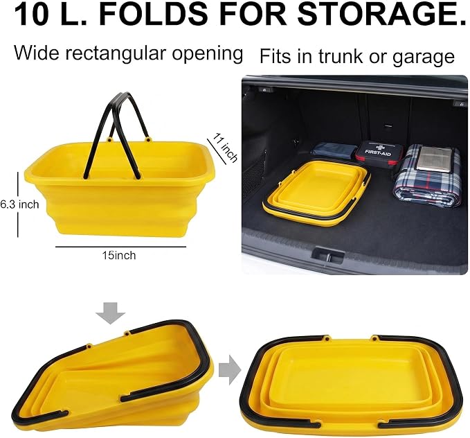 Car Wash Kit with 10 L Bucket, 56-Inch Windshield Squeegee | Squeegee & 10L Bucket