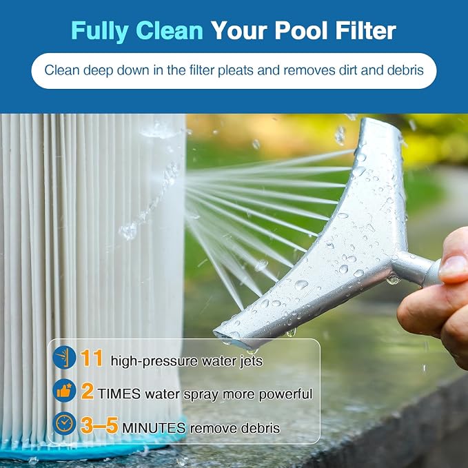 Premium Pool & Spa Filter Cartridge Cleaner, Removes Debris & Dirt from Pool Filters in Seconds, Heavy Duty & Durable Pool Cartridge Filter Cleaner, for a Clean Flow of Water Today
