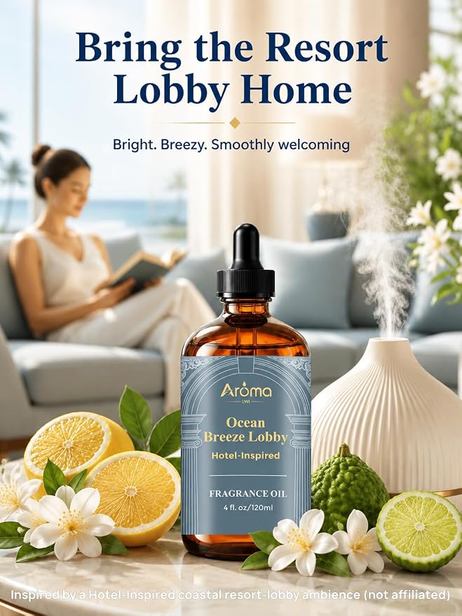 Hotel Collection Diffuser Oil - Ocean Breeze Lobby | Luxury Hotel Lobby Scent With a Rich Aroma and Long-Lasting Scent