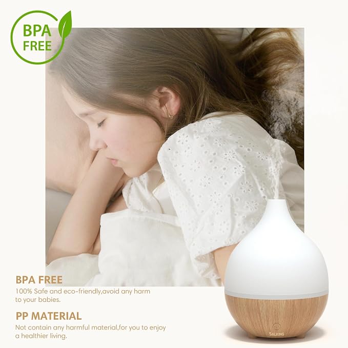 SALKING Essential Oil Diffuser 2 Pack, 100ml Aromatherapy Diffuser for Home | Cool Mist Humidifier with Auto Shut-Off, Ultrasonic Diffusers for Essential Oils, Warm White Lights, Quiet, Bedroom, Office