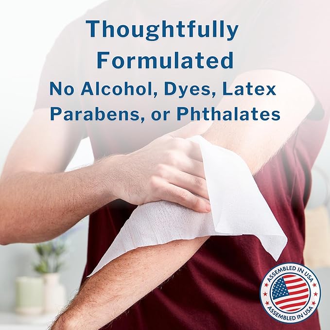 McKesson Washcloth Wipes for Adults, Unscented (3 Pack, 144 Washcloths) Disposable Wash Cloths for Body - Fragrance-Free No-Rinse Formula - Good for Incontinence and Elderly - 48 Wipes Per Pack