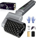 Electric Grill Brush, Cordless BBQ Cleaner, 3-Speed & Angle Adjustable, 3-in-1 Kit with Gloves, Reinforced Bristles, 150Mins Runtime, Removable & Dishwasher Safe for Outdoor BBQ Grates (Light Gray)