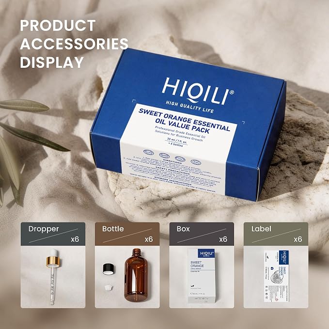 HIQILI Sweet Orange Essential Oil Set, Bulk Wholesale for Business | Bulk Wholesale for Business, Air Freshening & Space Cleaning, DIY & Skin Care, for Hotel, DIY Studio, Gift & Household Stock