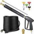 YAMATIC Pressure Washer Gun and 50 FT Hose with Extension Wand 3/8"&M22-14 | Kink Resistant Power Wash Hose Easy Pull Trigger Gun Replacement for Ryobi, Simpson, Craftsman For Gas Power Washer 4000 PSI