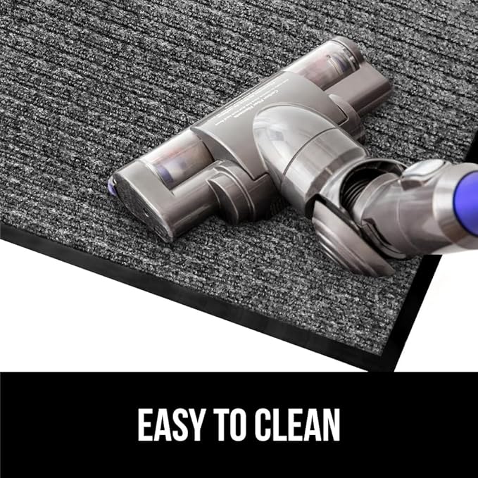 GORILLA GRIP Traffic Guard Door Mat, 2 Pack, Heavy Duty Waterproof Doormat, Commercial Office Space Welcome Mats, Stain and Fade Resistant, Low Profile, Strong Rubber Backing, 29x17, Gray