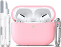 R-fun for AirPods Pro 2 Case, Soft Silicone Protective Cover with Keychain and Cleaning Pen, Compatible with AirPods Pro 2nd/1st Generation, Supports Wireless Charging, Pink