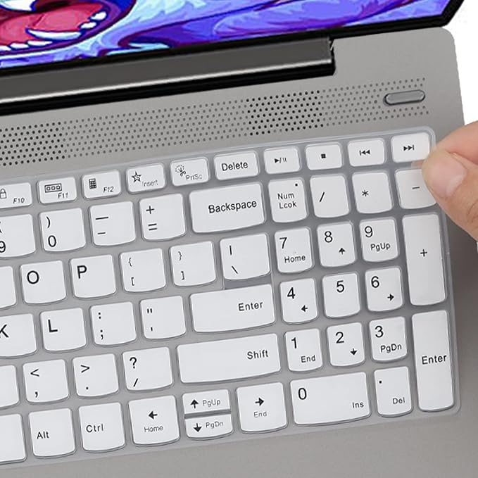 Keyboard Cover Skin for Lenovo Ideapad 5 15IIL05 15.6" /Ideapad Flex 5 15IIL05 /Ideapad Slim 7 15 15.6" |New Lenovo Flex 5 15 15.6 US Layout Keyboard Protective Cover Skin -White