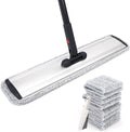 24 Inch Flat Floor Mop Heavy Duty Microfiber Wet Mop Commercial Mop | 4 Cloths Included Long Handle Made of High-quality Aluminum Frame Lightweight