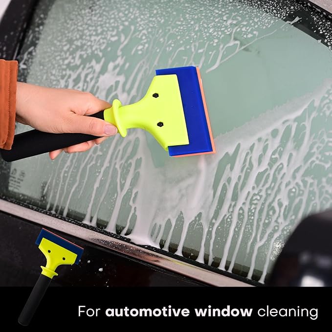 NEWISHTOOL 2 Pack Rubber Squeegee with Nylon Handle Window Tint Tools | Tint Squeegee for Water Removal, Glass Cleaning, PPF Installing and Window Film Application