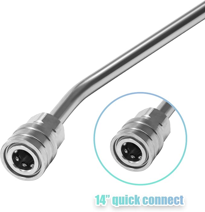 RIDGE WASHER Pressure Washer Extension Wand, 15 Inch, 45 Degree Curved | Attachment Lance for Undercarriage and Gutter Rod, 1/4 Quick Connect