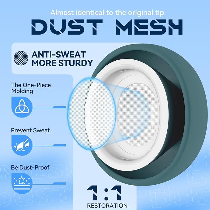 Inesore 4 Pairs Replacement Ear Tips for AirPods Pro 2nd/1st (P-Green) | with Noise Reduction Hole & Built-in dust Guard Screen,Silicone,with Portable Storage Box & Cleaner Pen,4 Size (XS/S/M/L)