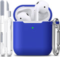 R-fun for AirPods 1/2 Case, Soft Silicone Protective Cover with Keychain and Cleaning Pen, Compatible with AirPods 2nd/1st Generation (2016/2019), Full Drop Protection Cover, Blue