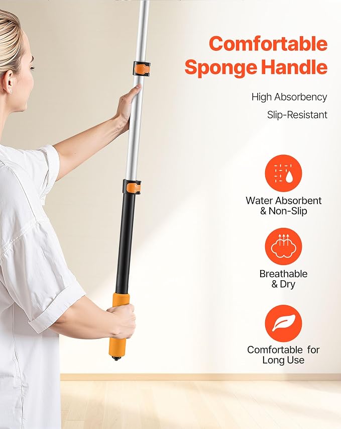 VEVOR Telescopic Extension Pole, 2-4 FT Multi-Purpose Extendable Pole, Sturdy Aluminum Alloy Paint Pole Extension with Flip-Lock Design, High Reach Roller Stick for Painting, Dusting and Cleaning