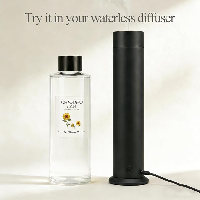 Chloefu LAN Sunflowers Scented Oil Diffuser Refill 200ml/6.76 fl oz Air Freshener with Natural Essential Oils，Floral Fruity Scent, Daisy-Inspired Long-Lasting Diffuser Oil, Home & Bathroom Decor