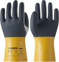 LANON 3 Pairs PVC Chemical Gloves, Thick Rubber Work Gloves, Heavy-Duty, EN 374/388, Acid, Alkali and Oil, Non-Slip, XL