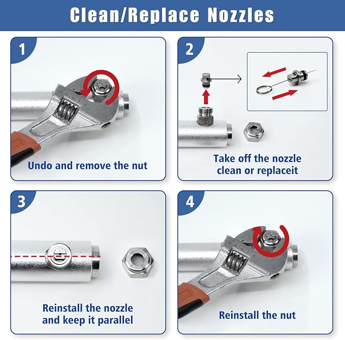 JANZ 17'' Pressure Washer Surface Cleaner | 4 Wheels, Stainless Steel Housing, 1/4'' Quick Plug, 2 Extension Wands, 2 Replacement Nozzles and 3 Spray Nozzles,4000 PSI