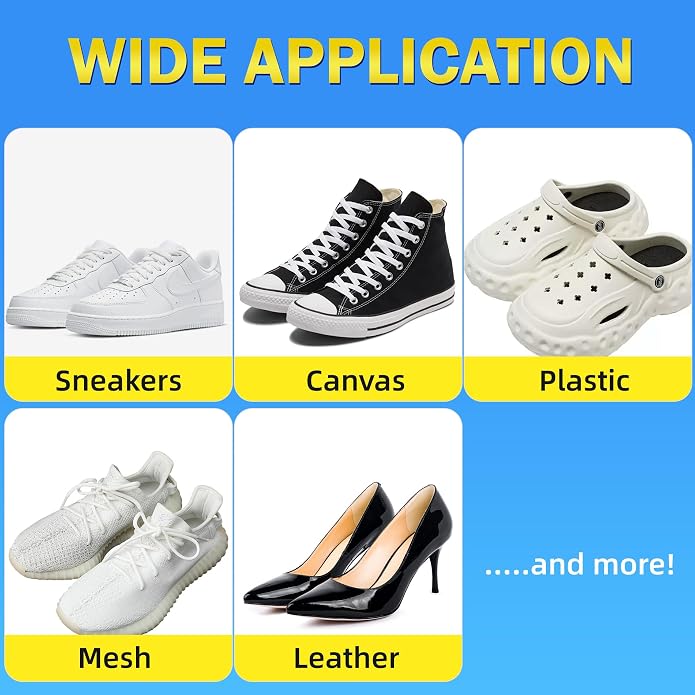 Shoe Cleaner Kit – Foam Cleaner for White Shoes & Sneakers, 6.76 fl oz | Fast Dirt And Stain Removal, Anti-Yellowing Care For Leather, Canvas, Mesh, Knit And Rubber, Brush & Towel Included