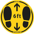 Tarifold Anti-Slip Footstep Floor Signs, 13.75 Inch, 2 Pack | Permanent adhesive vinyl floor signs, scratch-resistant laminate, anti-slip surface, yellow and black, indoor use