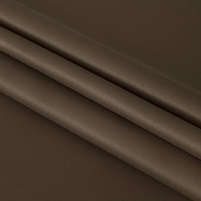DWCN French Door Curtains – Rod Pocket Thermal Blackout Curtain for Doors with Glass Window, Kitchen and Patio Doors for Privacy, 12 X 72 Inches Long, 1 Curtain Panel with Tieback, Brown