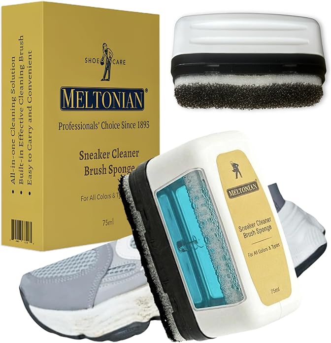 Meltonian Shoe Cleaner, Filled with Foaming Cleaning Solution & Built-In Brush Sponge, All-In-One Sneaker Cleaner System, No Water, No Bowl, No Tools Needed, 75ml