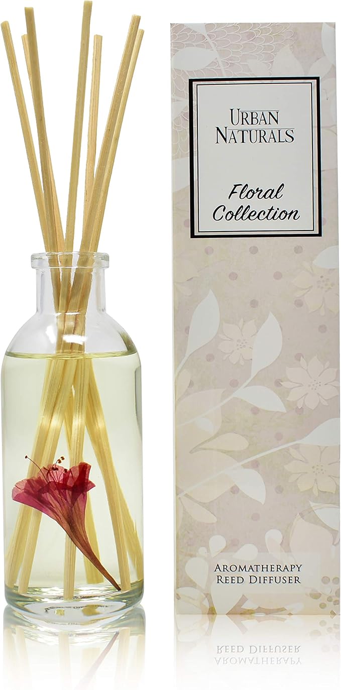 Reed Diffuser Set, Honeysuckle & Jasmine - Bathroom Décor | Hyacinth, Cassis, Neroli & Geranium, Long Lasting Air Freshener for the Bedroom, Bathroom or Office, Made in the USA