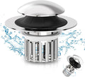 Universal 4 in 1 Bathroom Sink Stopper with Removable Filter Basket, Pop Up Pure Copper Bathroom Sink Drain Strainer, Anti-Clogging Bathroom Drain Stopper Sink Plug for 1.06"-1.65" Basin Drain Holes