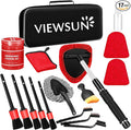 Windshield Cleaner Tool, 17Pcs Red Car Interior Cleaning Kit, Car Detailing Kit Interior Cleaner, Car Detailing Brushes, Car Cleaning Gel, Inside Cleaning Supplies Accessories for Women Girls