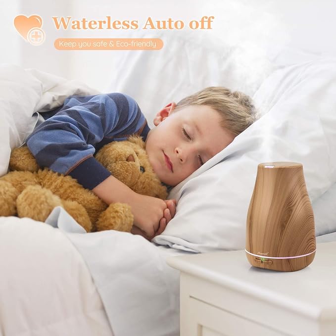 Homeweeks Essential Oil Diffuser for Room 100 ML 1 Pack | Aromatherapy Scent Diffuser Adjustable Mist Mode, Cool Mist, Auto Off Ultrasonic Aroma Fragrance Diffuser for Bedroom Office