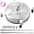 Hourleey 19" Pressure Washer Surface Cleaner, Stainless Steel Surface Cleaner with 4 Wheels for Concrete, Patio, Sidewalk, Deck, Pathway 1/4" Quick Connector, 2 Extension Wand, 4000 PSI