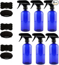 Cornucopia Brands 16oz Cobalt Blue PLASTIC Spray Bottles w/Heavy Duty Mist & Stream Sprayers and Chalkboard Labels (6-pack); PET #1 BPA-free, Use for DIY, Kitchen, Hair
