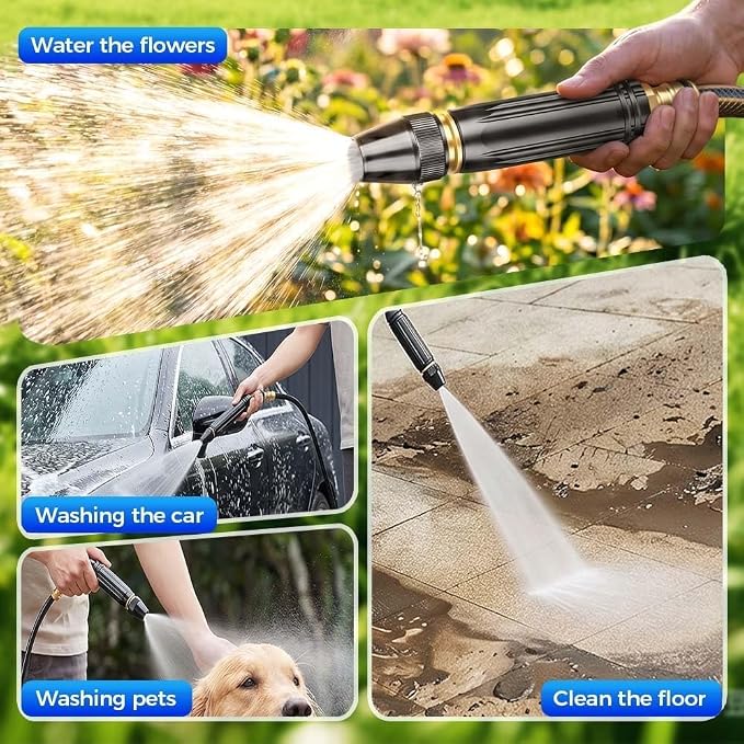 High Pressure Power Washer Nozzle with Connector Set,New Direct spray gun,Power Jet Water with Three Spray Modes, Multi Function Watering Sprayer for Cleaning Yard Pets Car (2 PCS)