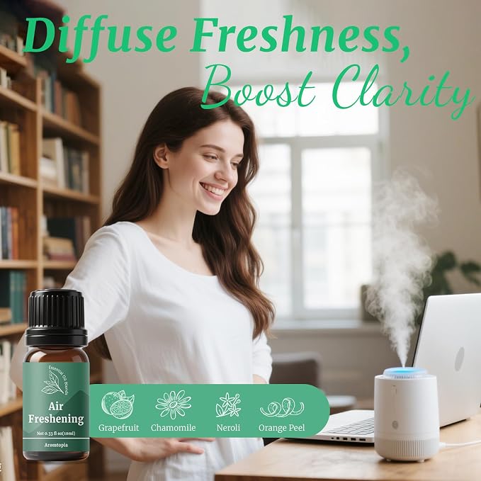 Aromtopia- Well-Being Essential Oil Blend Set, 6 * 10ml Diffuser Oils | Essential Oils for Diffuser, Candle Soap Making Scents