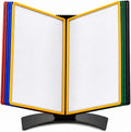 Tarifold Desktop Reference System, 10 Pockets, Easy-Load Design, Assorted | 10 double-sided polypropylene pockets, holds 20 letter-size sheets, sturdy metal base, quick-find indexing, easy to assemble