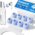 Inesore 4 Pairs Replacement Ear Tips for AirPods Pro 2nd/1st (Light Blue) | with Noise Reduction Hole & Built-in dust Guard Screen,Silicone,with Portable Storage Box & Cleaner Pen,4 Size (XS/S/M/L)