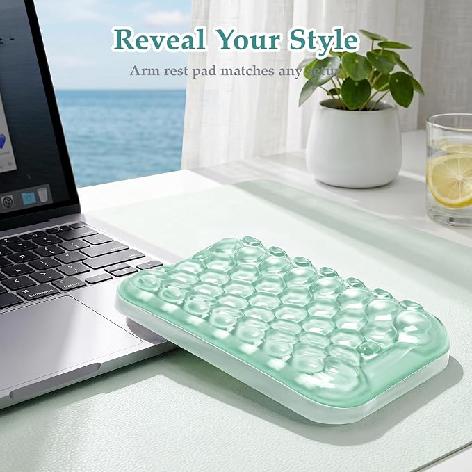 Ospelelf Elbow Wrist Rest Pad for Desk, Gel Arm Rest Pad Support for Office | Ergonomic Support for Keyboard and Mouse, Computer Wrist Pad, , Heat Resistant, Easy-clean Surface, Summer Desktop Cushion