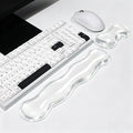 Mouse Pad with Wrist Rest, Soft Cloud Gel Keyboard Mouse Pad Set with Hand Wrist Support, Cute Non Slip Office Desk Accessories for Comfort/Pain Relief/Computer/Laptop (Clear Wave)