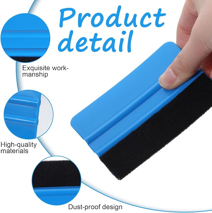 20 Pack Vinyl Squeegee with 20PCS Squeegee 4 Inch Felt Fabric Squeegee Decal Scraper Applicator Tool Wallpaper Smoothing Tool for Tint Film Decal