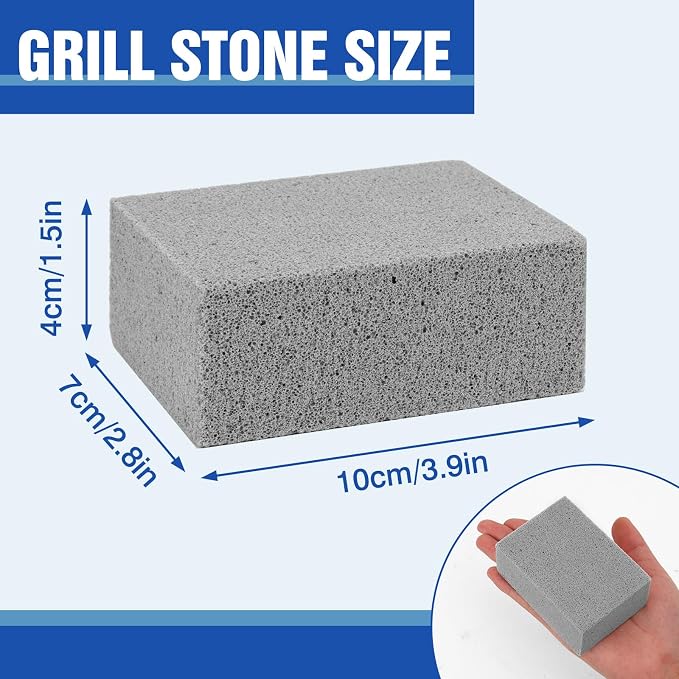 4 Pack Grill Cleaning Bricks Pumice Stone Cleaner Blocks | Commercial grade pumice for oven, stove, BBQ grill, cookers, frying pans and flat top griddles