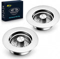 2 Pack Kitchen Sink Drain Strainer & Stopper with Basket, Stainless Steel Drain Plug Cover Catcher for Food Waste - Sink Accessories for Home or Kitchen Sink Shroom Fit US Standard 3-1/2'' Drain Hole